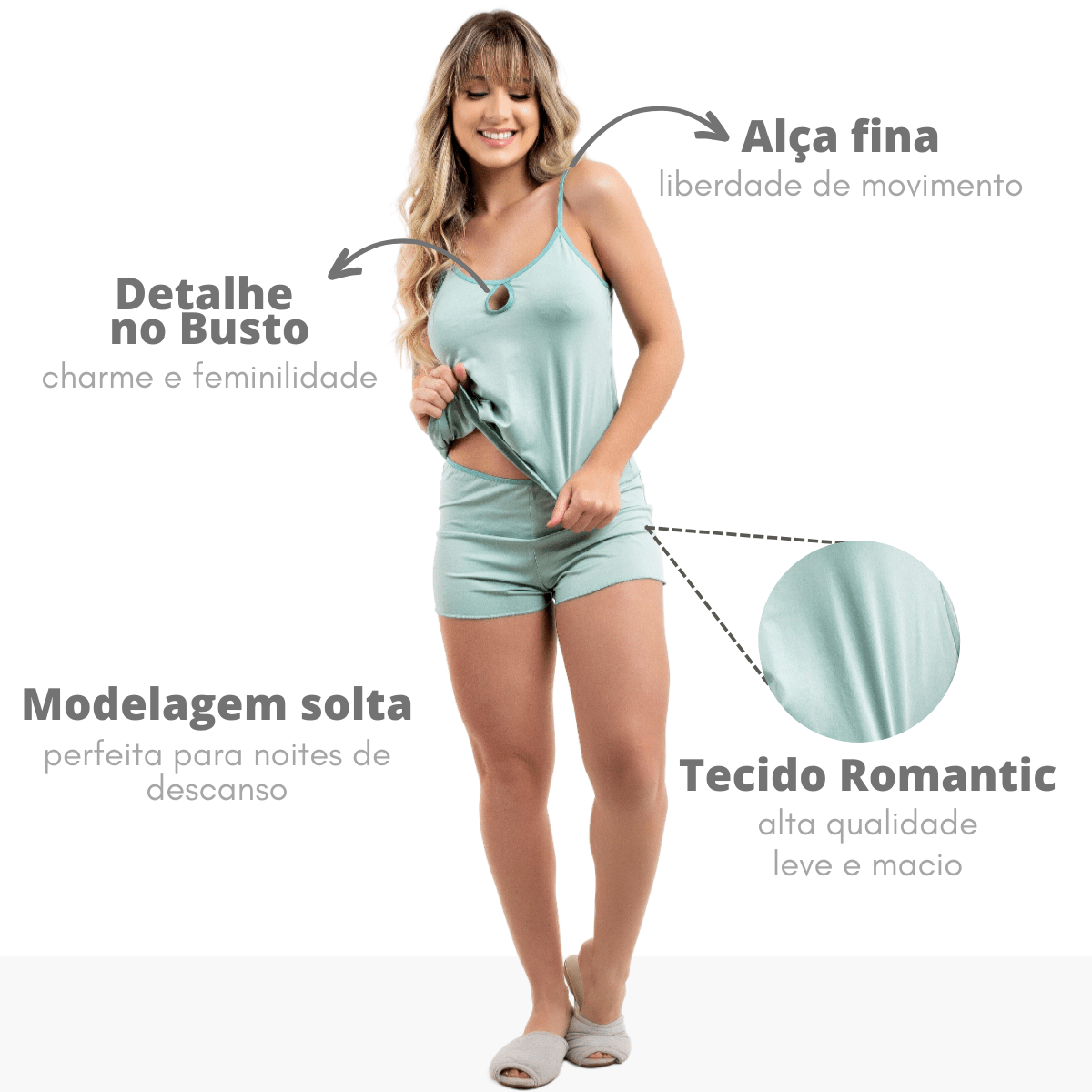 Kit 3 Short Doll Cores Feminino Pijama de Dormir Viére - Luxe Lingerie