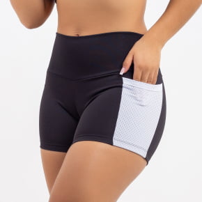 Short Legging Academia Curto Zero Transparencia com Bolso